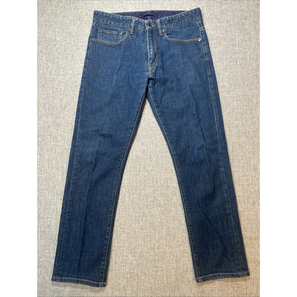 Incotex Jeans Mens 31x28 Straight Leg Slim Fit Medium Wash Stretch Denim Sky